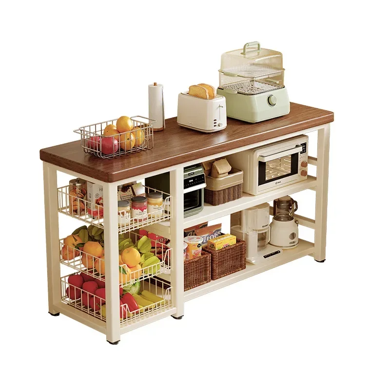 DSA Kitchen Shelf Multifunctional Floor Fruit and Vegetable Storage Rack Household Multi-layer Vegetable Cutting Table Workbench
