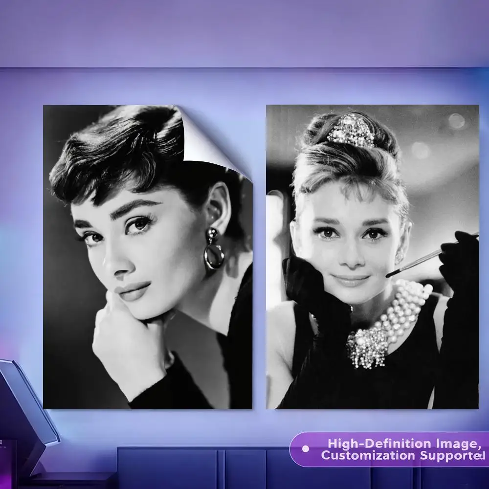 Famous Actors Audrey Hepburn Painting Calligraphy HD Canvas Poster Crease Free Waterproof All Space Wall Decor
