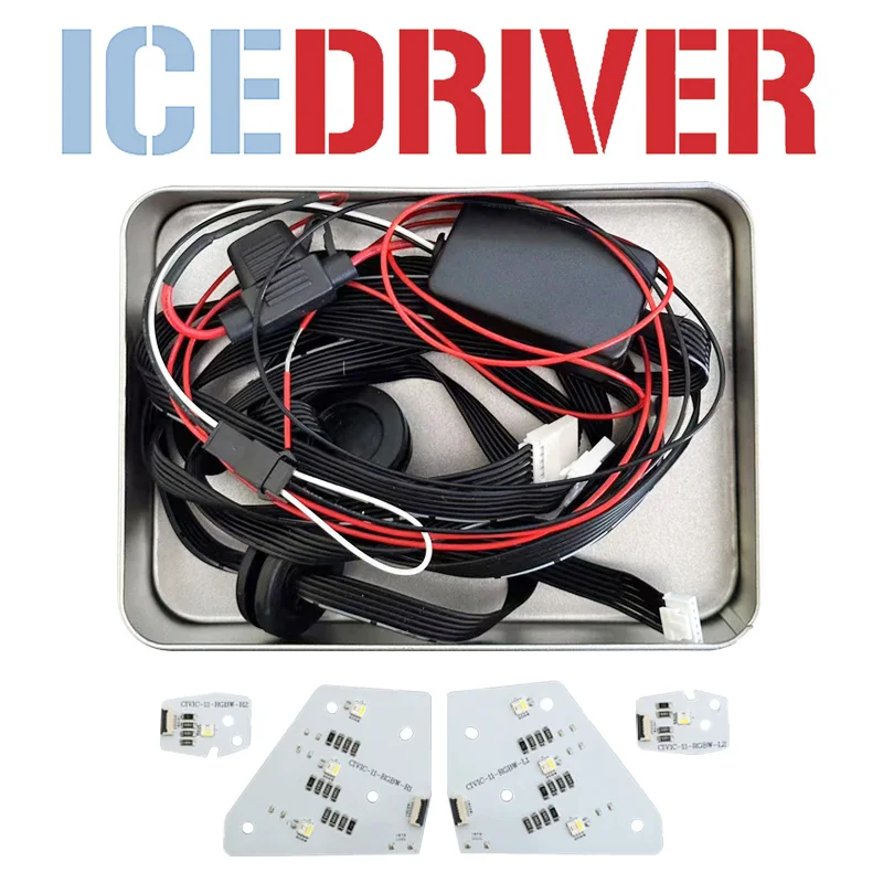 Icedriver for Honda Civic DRL RGBW RGB multicolor LED boards 11th Eleventh generation daytime running lights Red RGBW