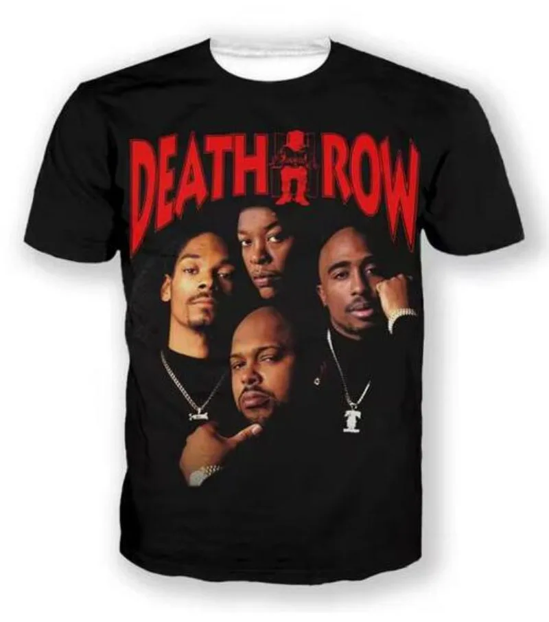 

New Fashion Men/Women DEATH ROW 3D Print Short Sleeve T-Shirt Fashion T Shirt Sport Hip Hop Summer Tops TX146