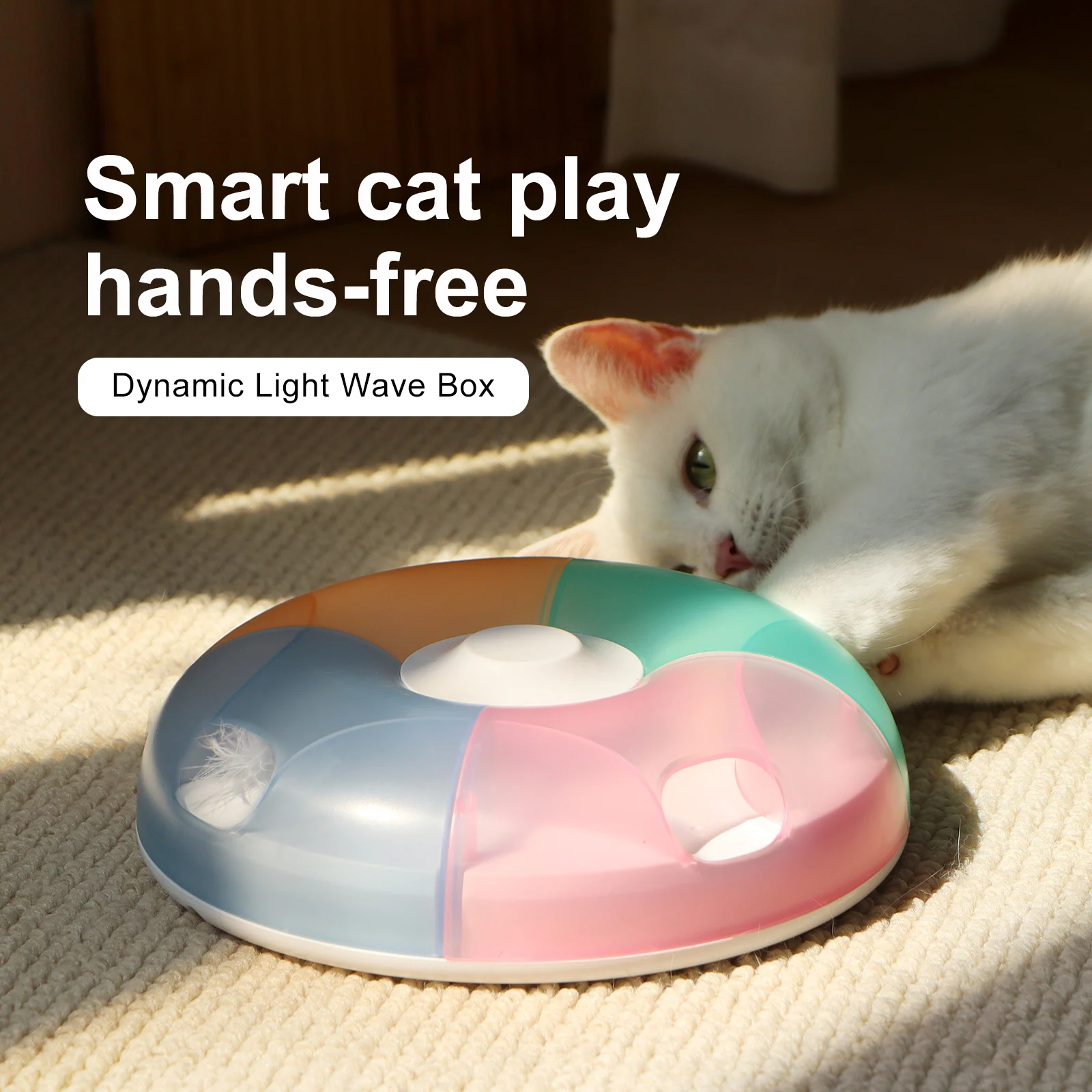 Smart Automatic Cat Interactive Toy, Whack-A-Mole Hide And Seek Teaser Self Play Boredom Relief For Indoor Cats Pet Supplies