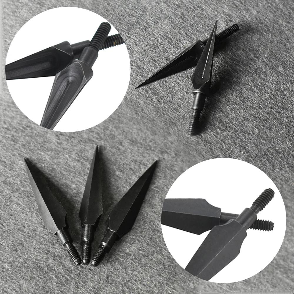 

10 Pieces of Metal Hunting Arrowheads Screw-in Three-edged Arrowheads Outdoor Hunting and Shooting Accessories