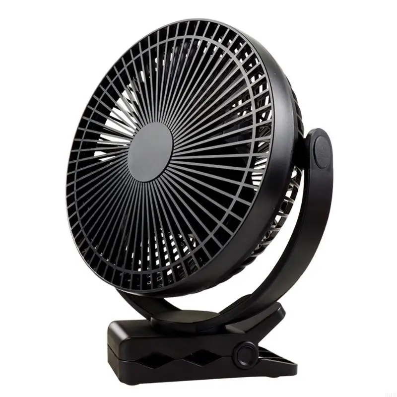 E1PF Portable Clamp Cooling Fan Desktop Clamp Baby Stroller Clip Fan Multiple Circuit for Protection
