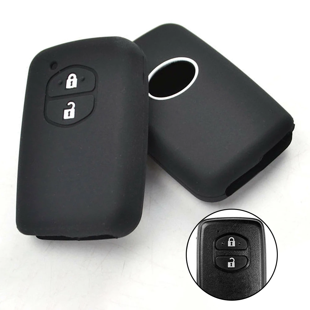 Auto Silicone Key Fob Cover Compatible with For Toyota For RAV4 2010 2015 Highlander Prius Corolla Yaris and More