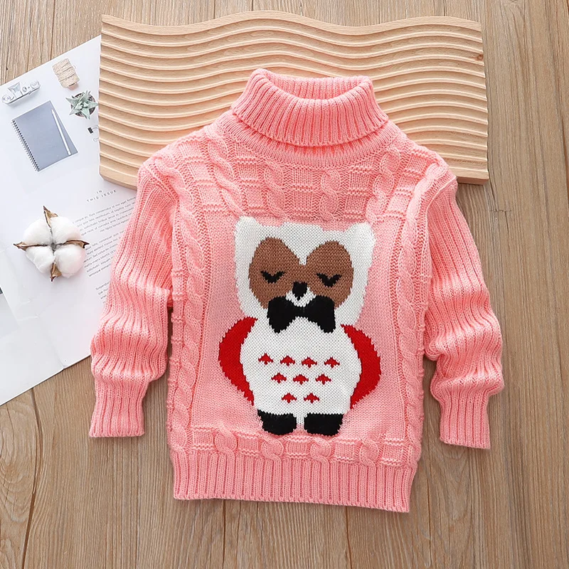 Neue Kinder Herbst Winter Pullover Jungen und Mädchen koreanische Version Weihnachten gestrickt Cartoon Stehkragen warmen Pullover