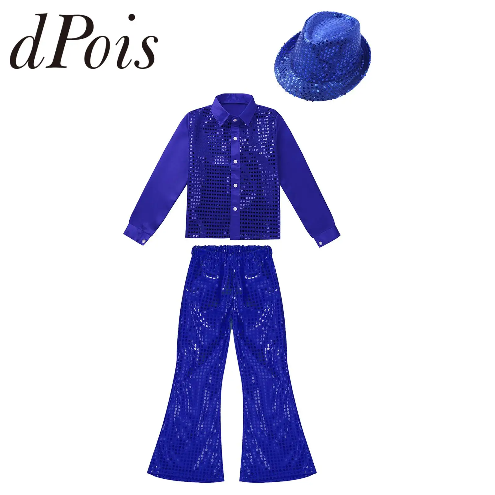 teens-glittery-festival-sequined-shirt-flared-pants-hop-hop-clothes-kids-boys-disco-outfit-jazz-dance-stage-performance-outfit