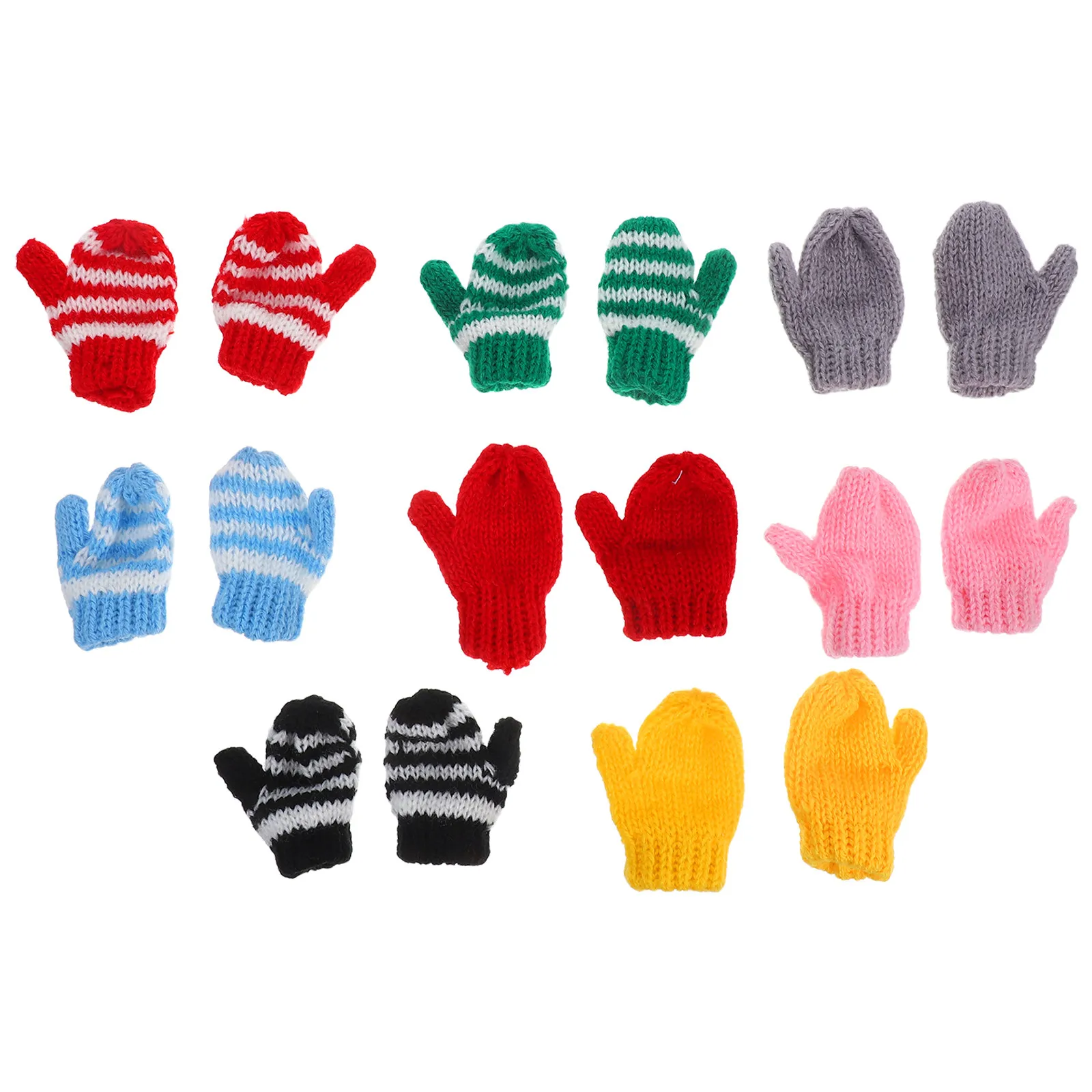 

8Pairs Mini Knit Gloves Kids Role Playing Accessories Decorative Mittens Crochet Holiday Tree Ornaments DIY Craft Supplies