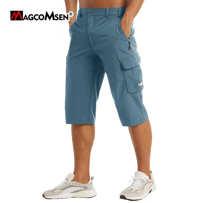 MAGCOMSEN Men's Quick Dry Short Pants Summer Hiking Fishing Shorts Multi-pockets Cargo Shorts