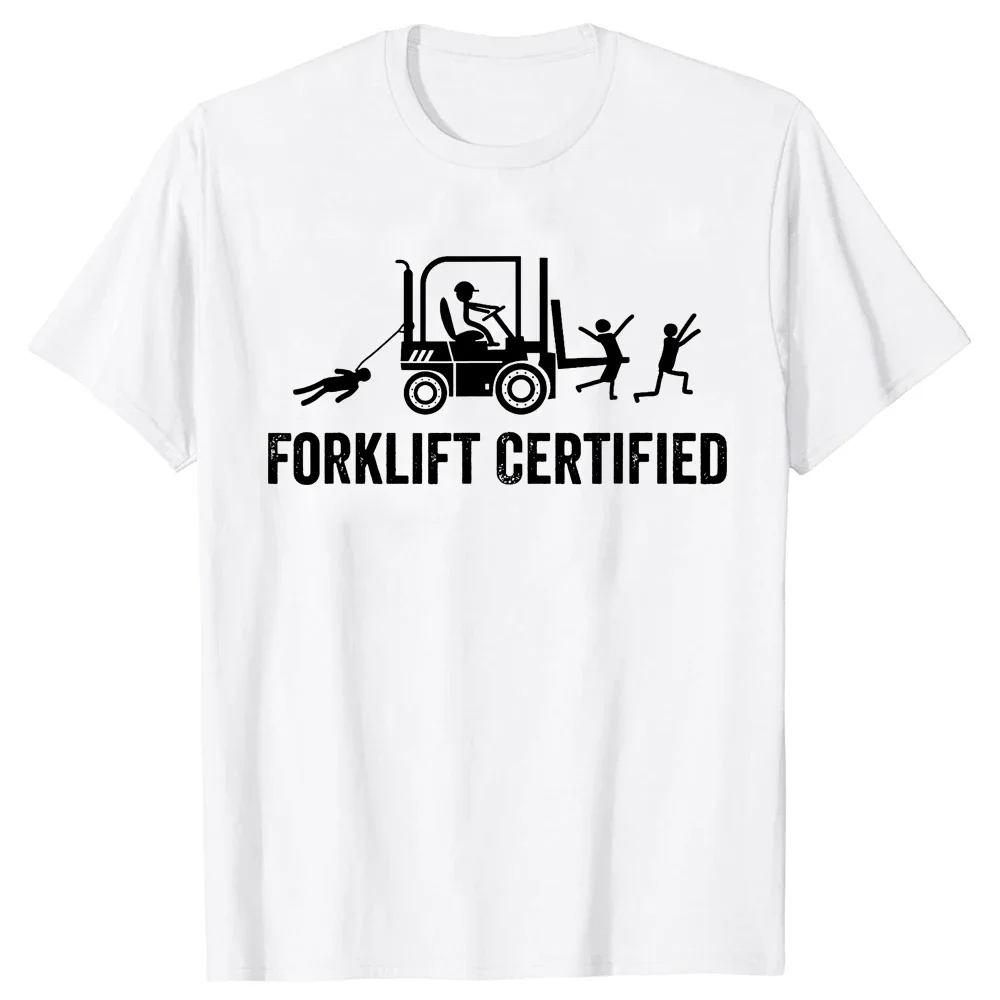 

Забавная футболка с рисунком для сертифицированного оператора погрузчика в стиле ретро/винтаж, юмористическая футболка с изображением оператора погрузчика, который бьет людей