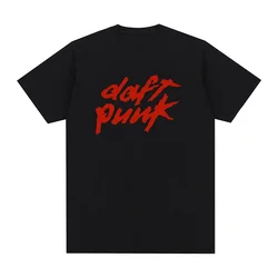 Camiseta de algodón para hombre y mujer, Tops Daft Punk, ropa informal Unisex, ropa de calle de manga corta de Color sólido, moda de verano