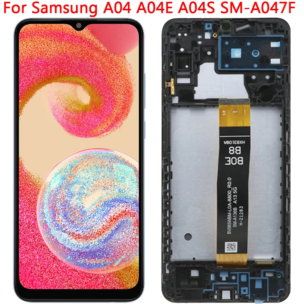 For Samsung A04E A04S A04 LCD Display Touch Screen With Frame 6.5\