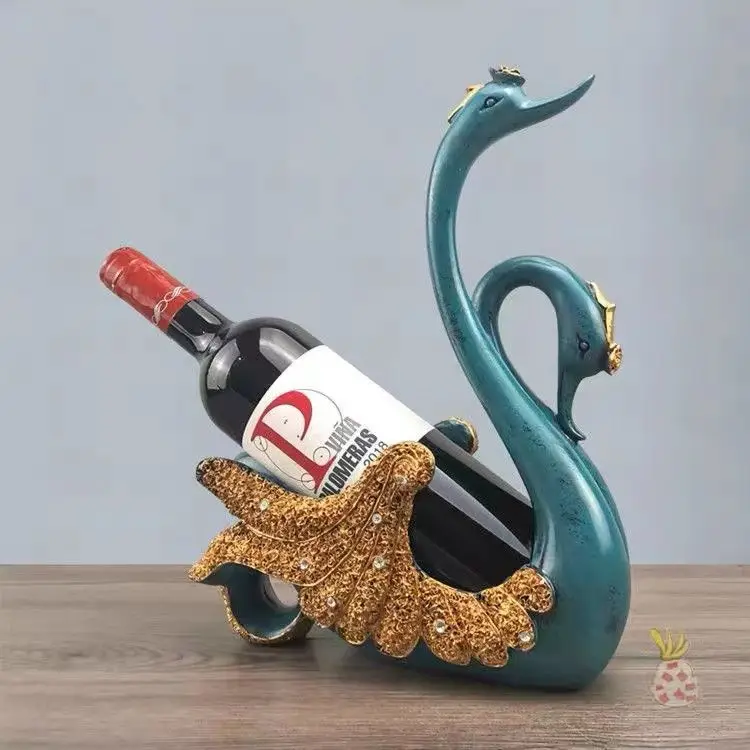 Imagem -04 - Nordic Conch Beleza Swan Red Wine Rack Resina Decoração Home Cabinet Figurines Artesanato Club Bar Titular Obra