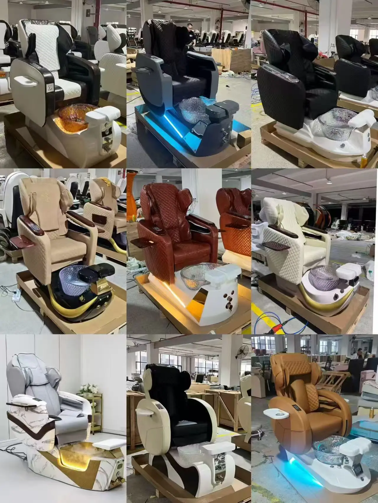 Luxuriöser Pediküre-Stuhl für Nagelstudios, mit elektrischer Rückenmassage, ausgestattet mit Surfpumpe und Abflusspumpe, individuell anpassbar. – Detail 20