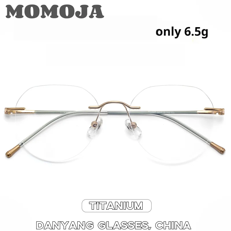 

MOMOJA новые мужские оправы для очков с защитой от синего света, роскошные брендовые очки без оправы, женские компьютерные линзы из титанового сплава TI000