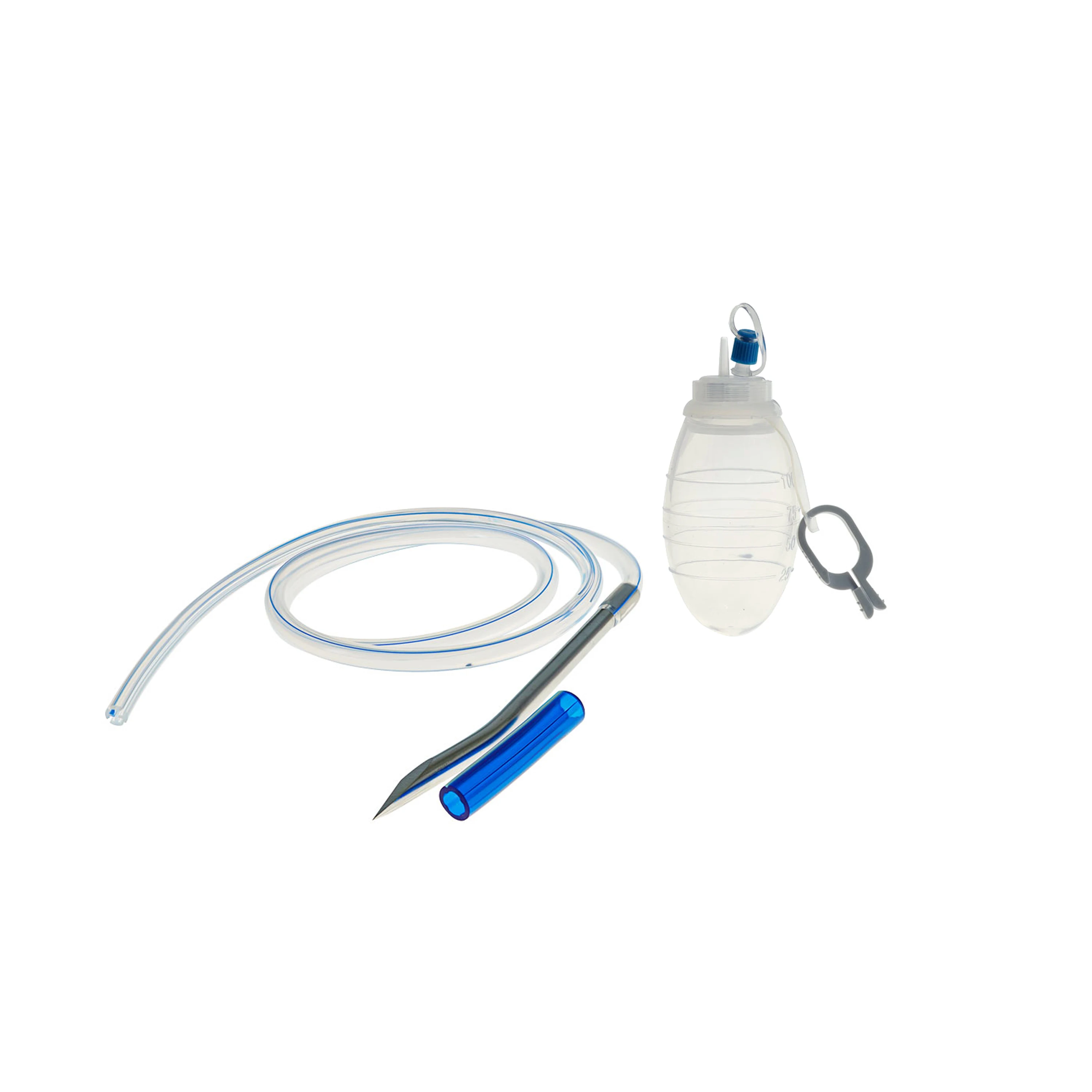 

Silicone Drainage System Drainage Ball And Silicone Round Fluted With Trocar Veterinary Accessories Surgical Instruments