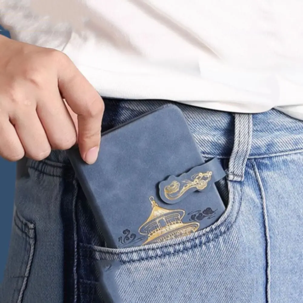 Cuaderno de bolsillo con cubierta de PU, manual de registro de reuniones A7 de estilo chino, 100 hojas, papelería para estudiantes, Mini planificador diario para oficina