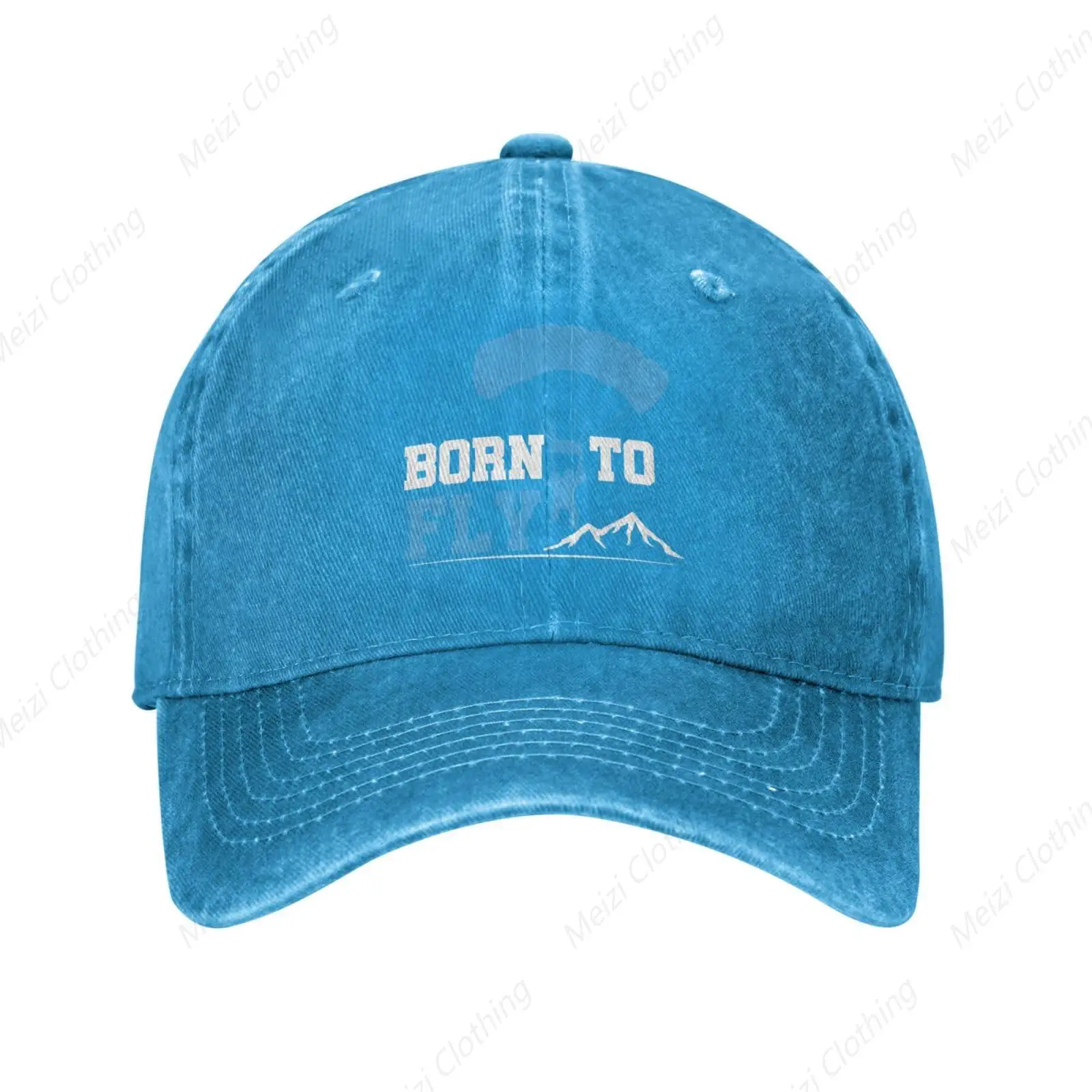 

Born To Fly Paraglider Retro Cowboy Hat Outdoor Sports Truck Hat Men's And Women's Adjustable Snap Button Baseball Cap