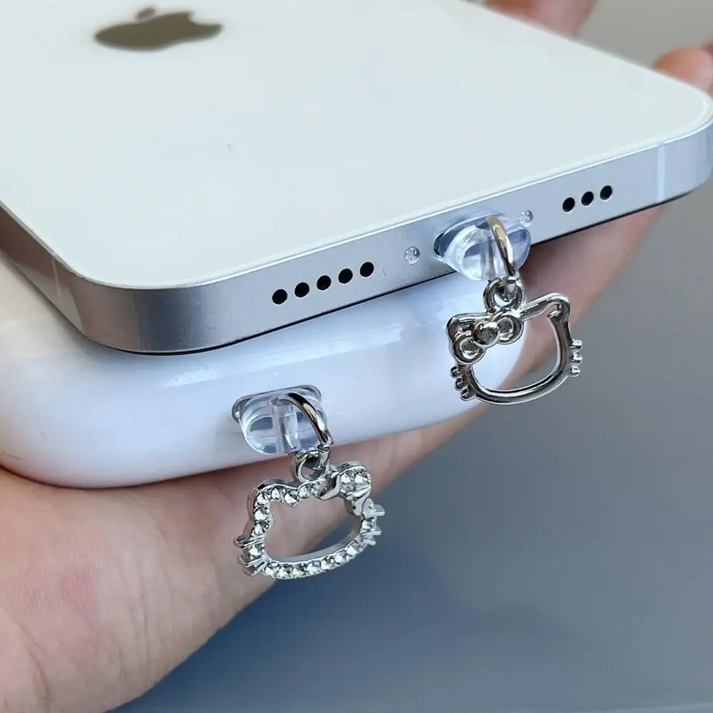 

Sanrio Hello Kitty Cartoon Dust Plug Universal Dust Plug with Hole Charging Port for Mobile Phone Plug Phone Hanging Ornaments