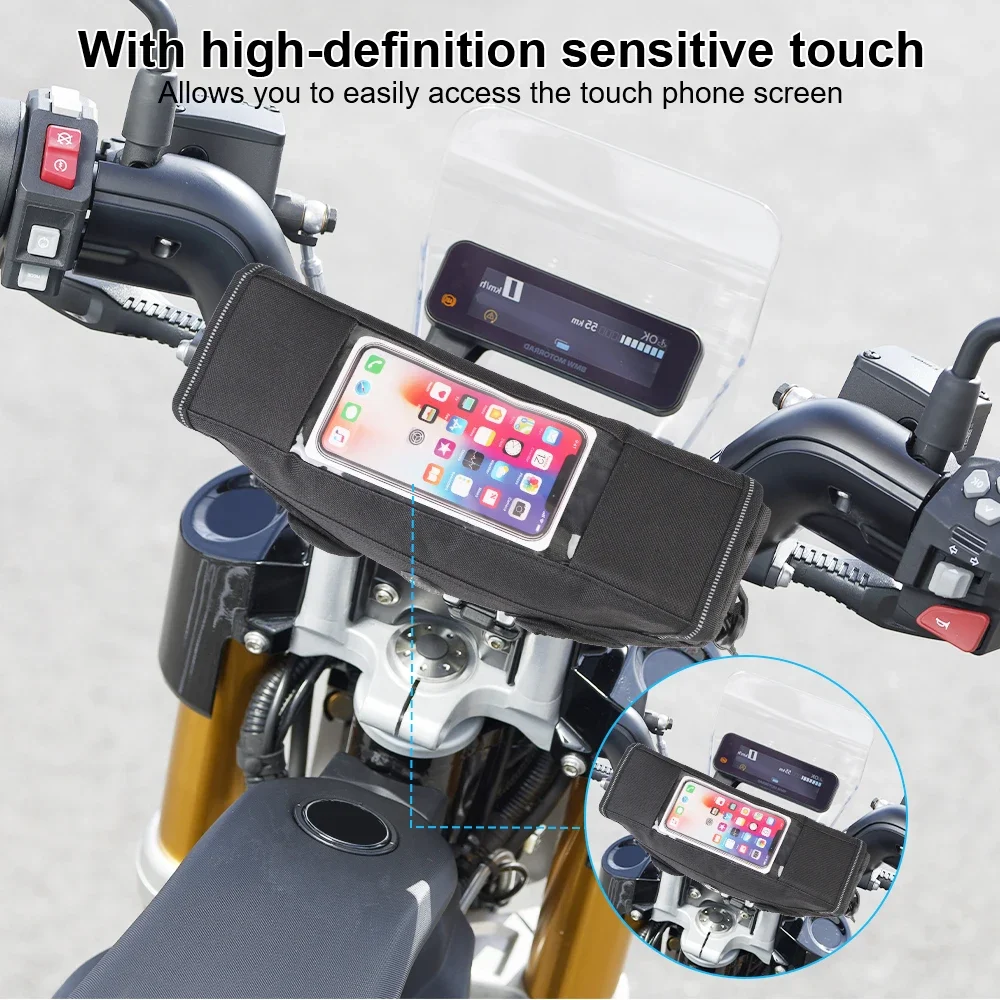 

Motorcycle Handlebar Bag Phone Navigation Bag Waterproof Dustproof Motorcycle Accessories