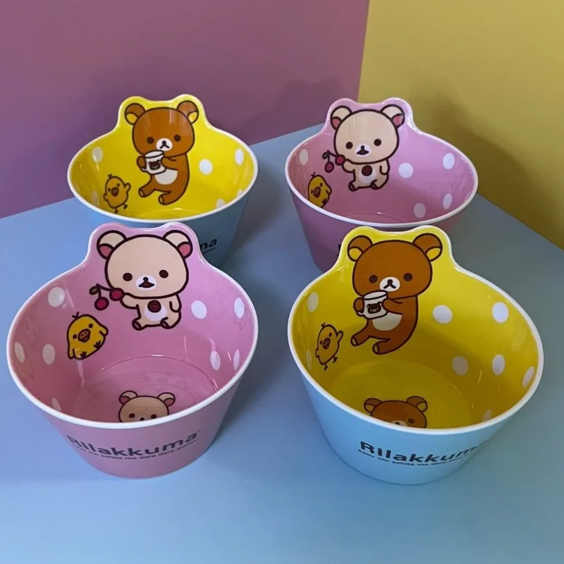 Rilakkuma polka dot print rice soup bowl creative cartoon tableware home rice bowl cute view 5