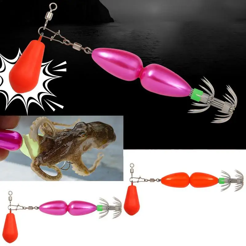 

90mm Sea Fishing Squid Jig Baits Octopus Cuttlefish Hook Fishing Jig Lures Creative Saltwater Double Umbrella Bait Hook