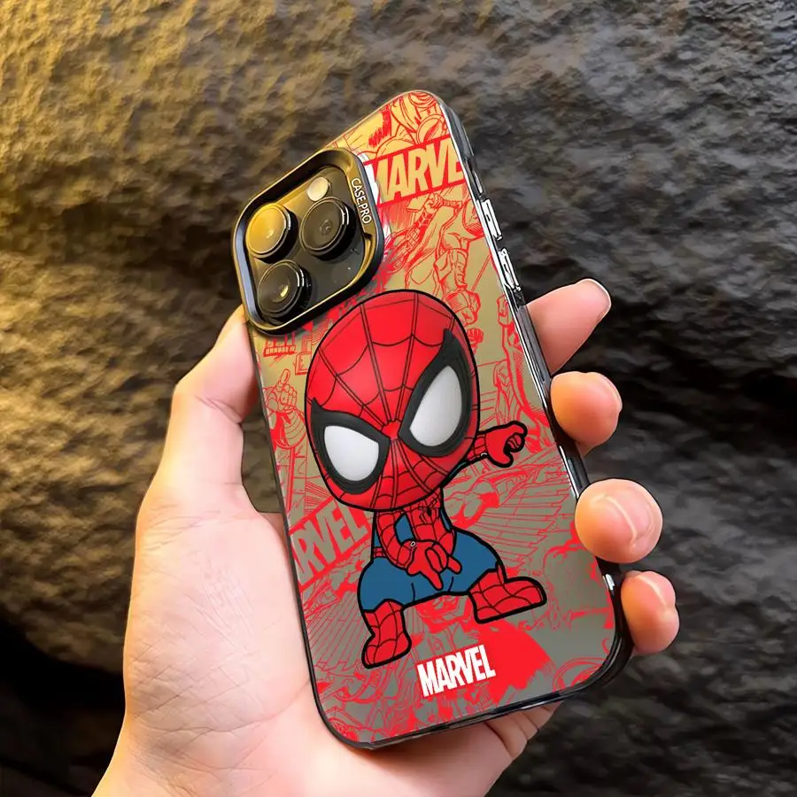 Marvel Cute Spider Man Groot Phone Case for iPhone 16 Pro 15 Pro Max 14 13 12 11 XS 14 Pro Max 16 Plus 14Pro 12Pro Soft Shell image 5