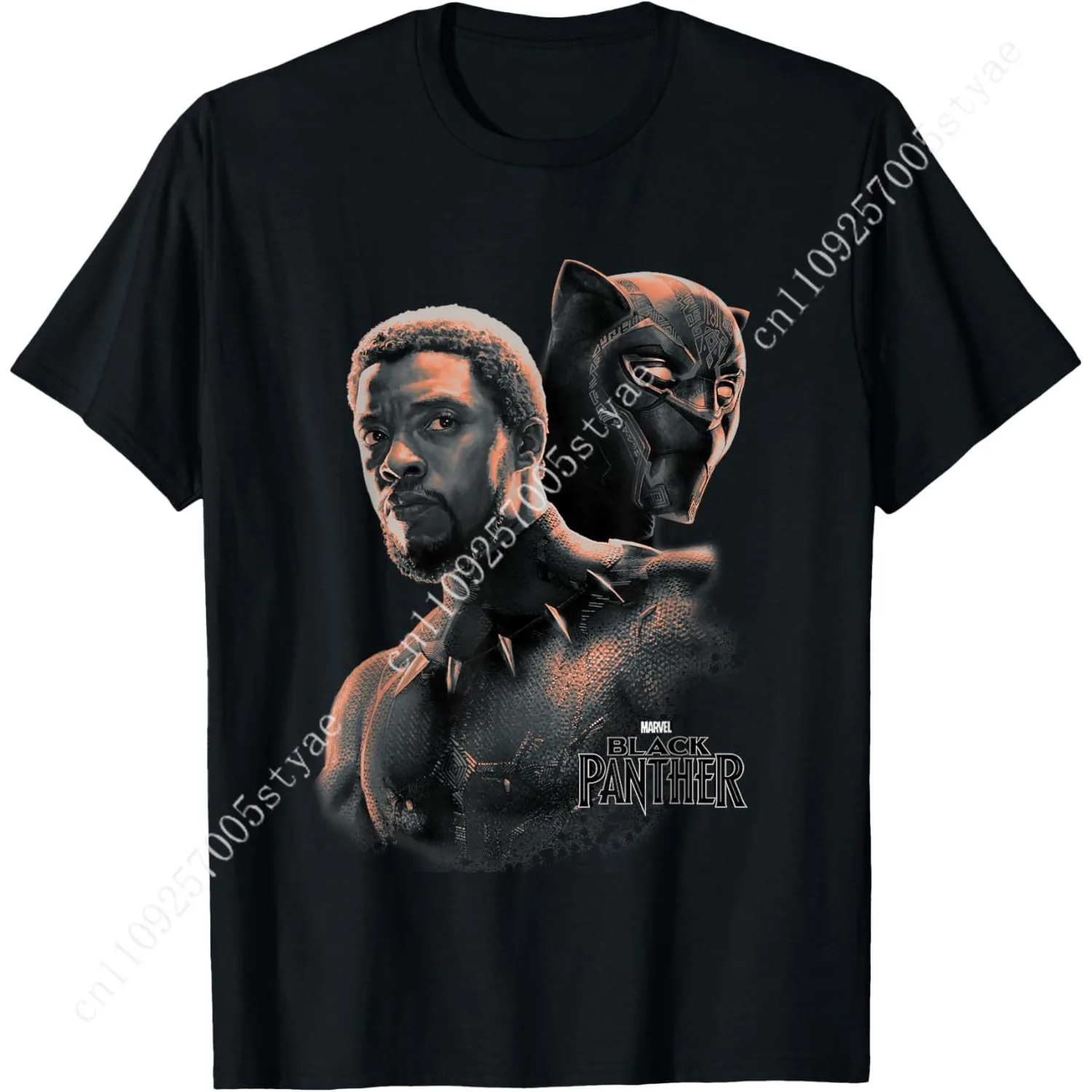 

Marvel Black Panther T'Challa Unmasked Portrait Short Sleeve T-Shirt Cosplay
