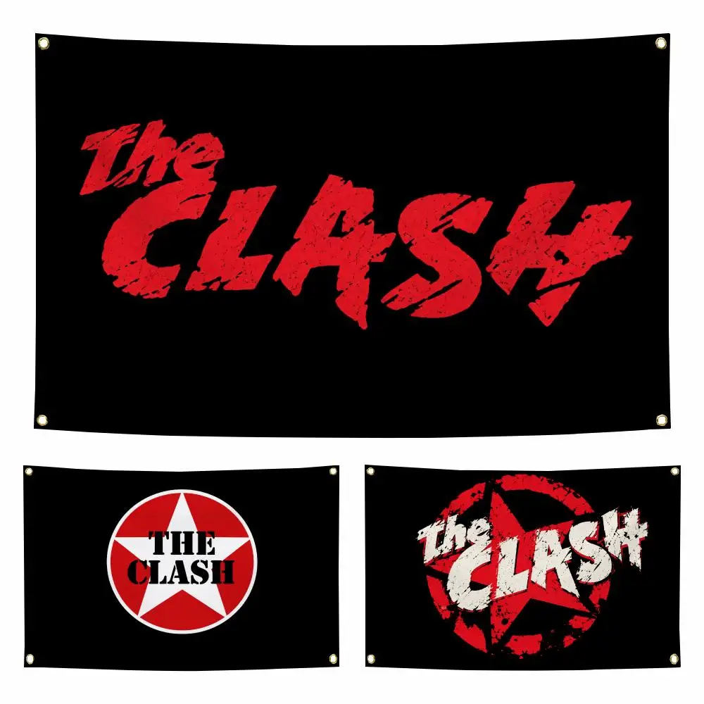 Band T-The Clash Flags Personalized Flag Room Dorm Camping Picnic Garage Bar Indoor Outdoor Wall Decor