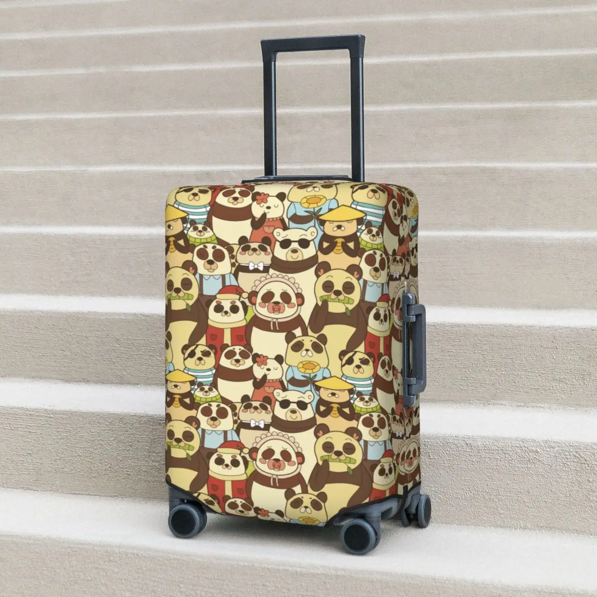 

Забавные панды чемодан Красочные аниме защита путешествий отпуск Эластичный Чемодан Аксессуары Рождественский подарок