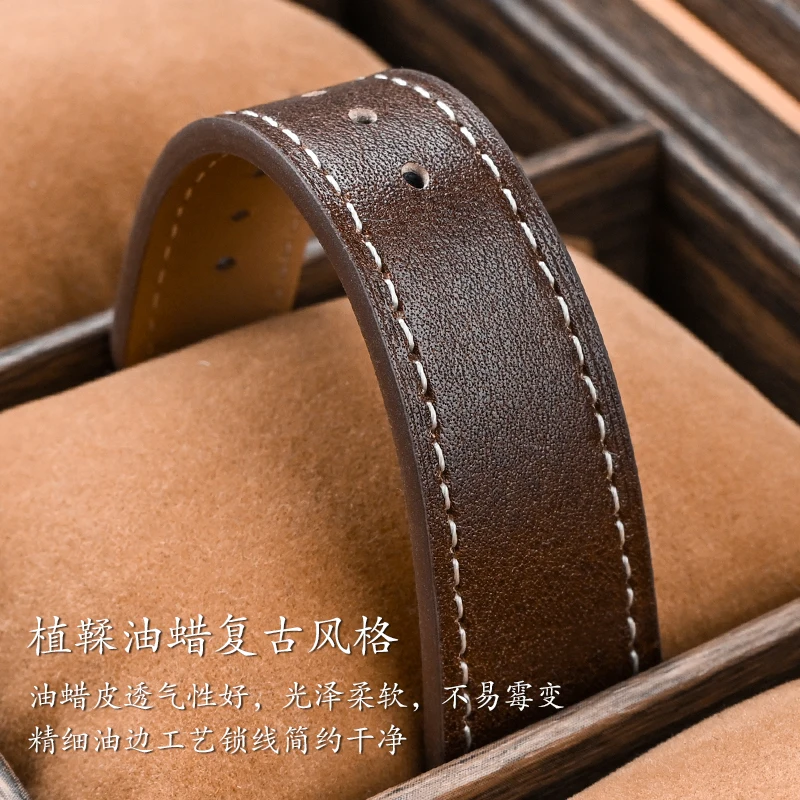 17mm 18mm 19mm 20mm 21mm 22mm Genuine Leather Watch Strap Band Universal Watchband Retro Bracelet Quick Release Bar Wristband image 5