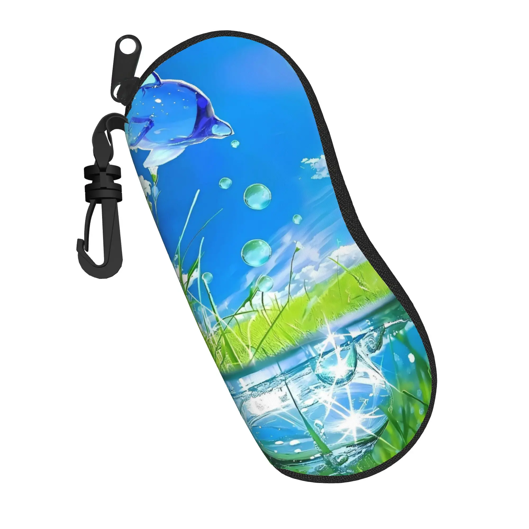 Frutiger Aero Glasses Case Men Women  Sunglasses Pouch Cute Key Chain Eyewear Box Convenient Eyeglass Cases Cover