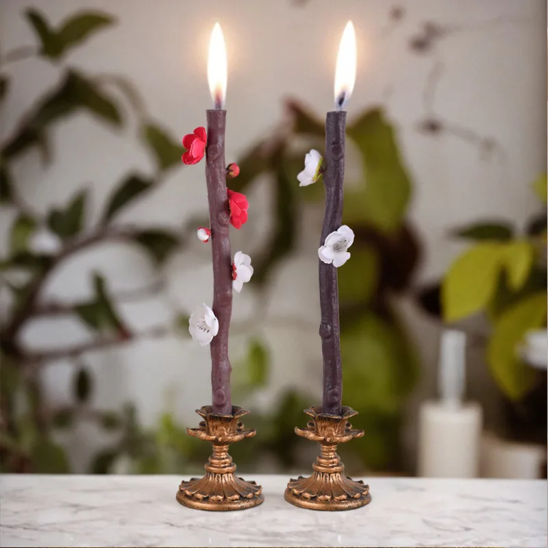 

2pcs Branch and Bamboo Silicone Mold for Scented Candles, Natural Theme DIY Craft, Home Decor