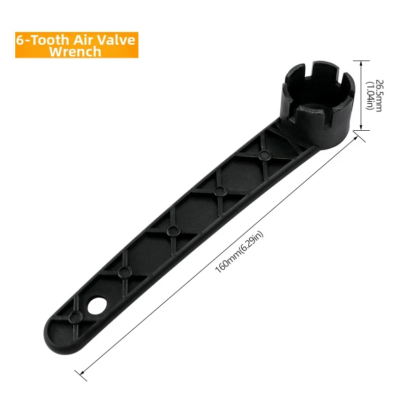 8 Tooth Plastic Air Valve Wrench For Inflatable Boat Dinghy Paddleboard High Strength Black Handle Tool