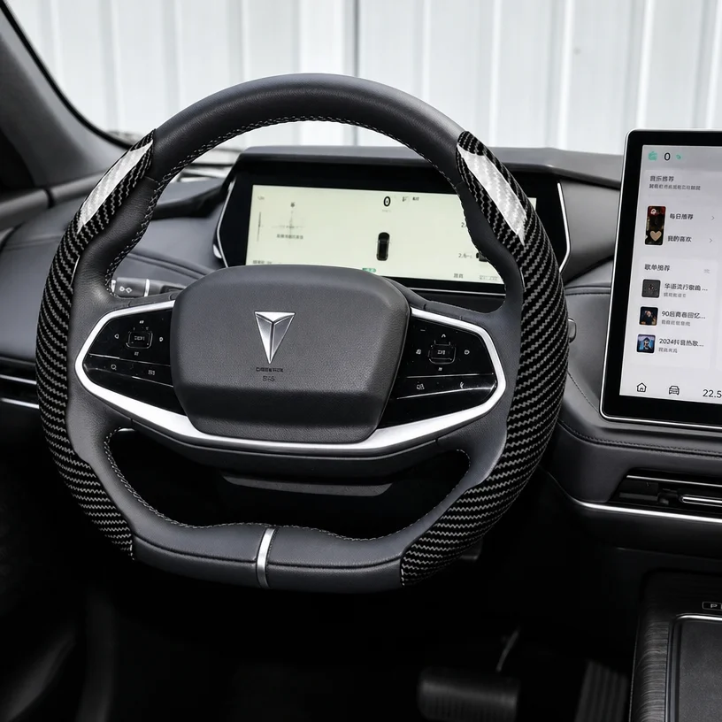 For Deepal Wavy Sports Design Breathable Leather Anti‑Slip Sweat‑Absorbing Steering Wheel Cover S09 S07 L06 S05 L07 G318 Sl03