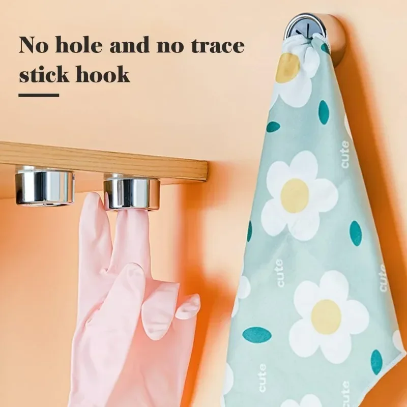 1/4PCS Punch Free Towel Plug Holder Kitchen Dishwashing Cloth Hook Bathroom Towels Storage Hook Wash Cloth Clip Wall Hanging