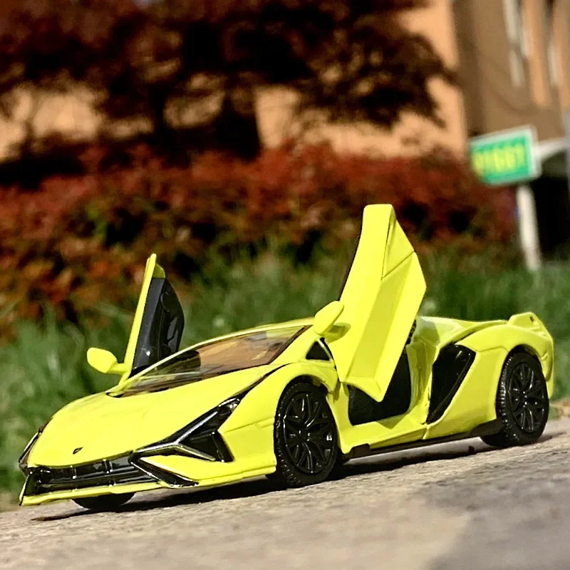 1:36 Lamborghini Sian car Model Toy Alloy Diecast Pull Back Collection Supercar Toys Vehicle For Decoration Gifts F123