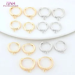 6PCS 12MM 14MM 14K Gold Color Brass Round Loop  Earrings Hoops High Quality Jewelry Making Supplies Diy Findings Accessories