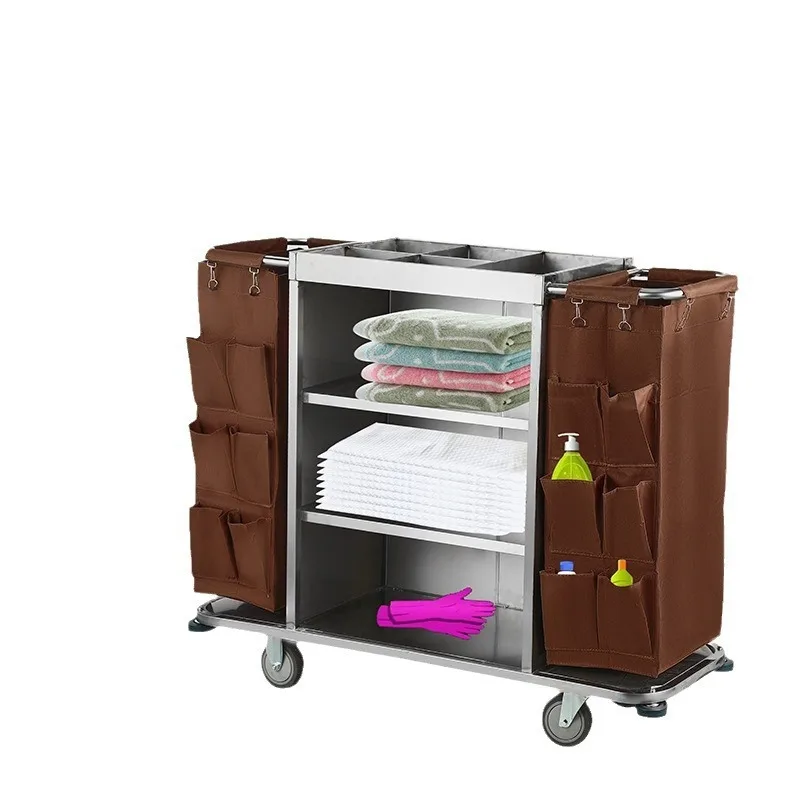 

Hotel guest room, multi-functional push cloth straw cart, cleaning work car, cleaning car, cloth bag, guest room entrance hygien