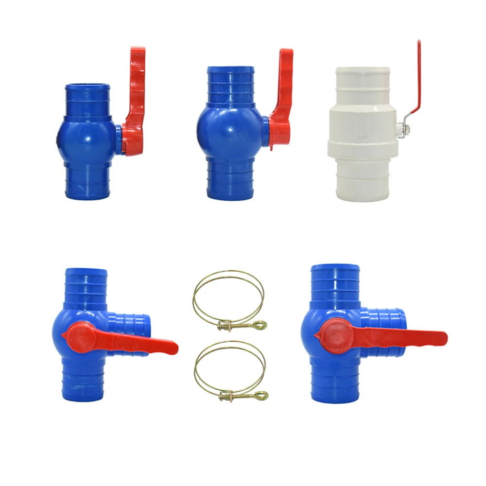 50/63/75/100mm Water Tape Hose Tee Quick Connector Valve 2/3-Way Garden Tap Hose T-type Water Splitter