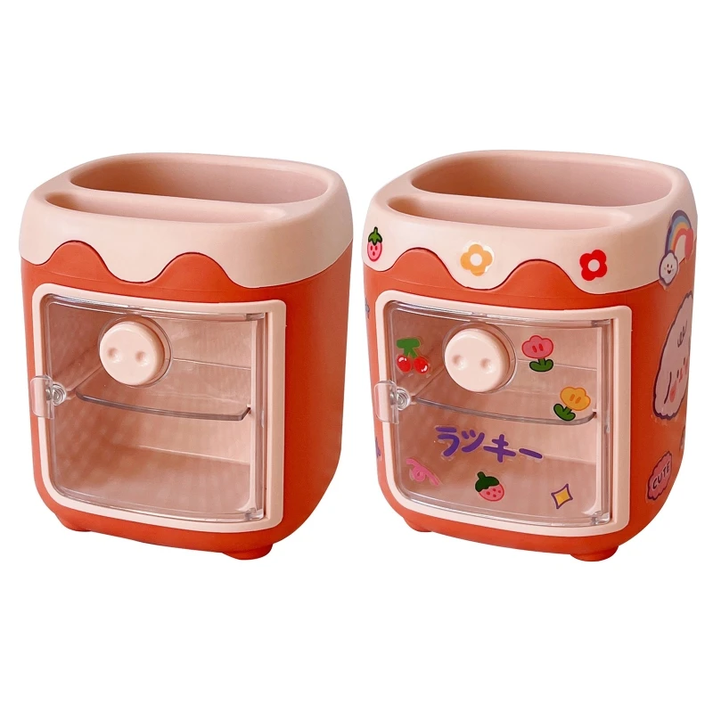 Мультяшный органайзер для хранения канцелярских принадлежностей, пенал, пылезащитный для студенток, женщин и девочек