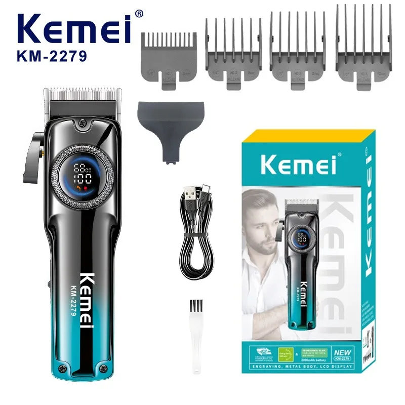 

Kemei KM-2279 Professional Hair Clipper for Salon Use, LCD Digital Display, Cordless Hair Trimmer – Kemei Hair Clipper