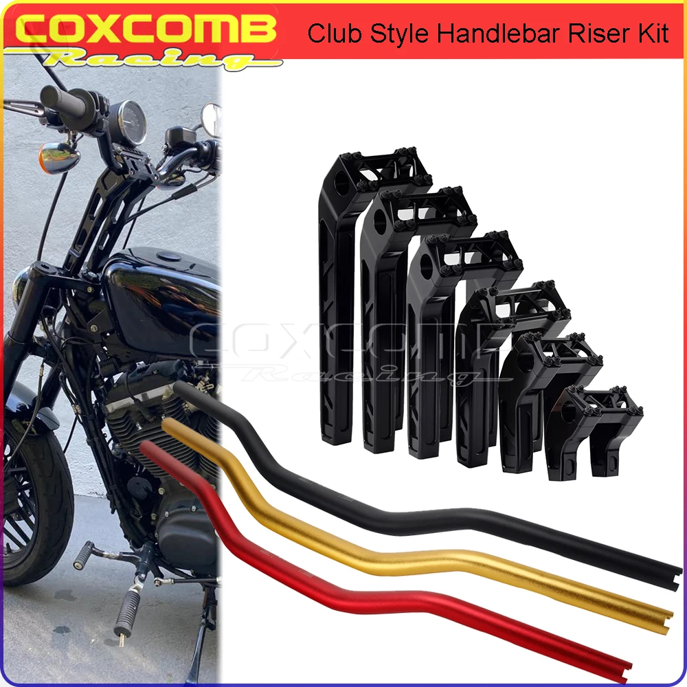 

For Harley Softail Street Bob Low Rider Dyna FXBB FXBR FXD 32mm Fat Bar Forbidden Handlebar 1-1/4" Handlebar Riser 4"-14" T Bar