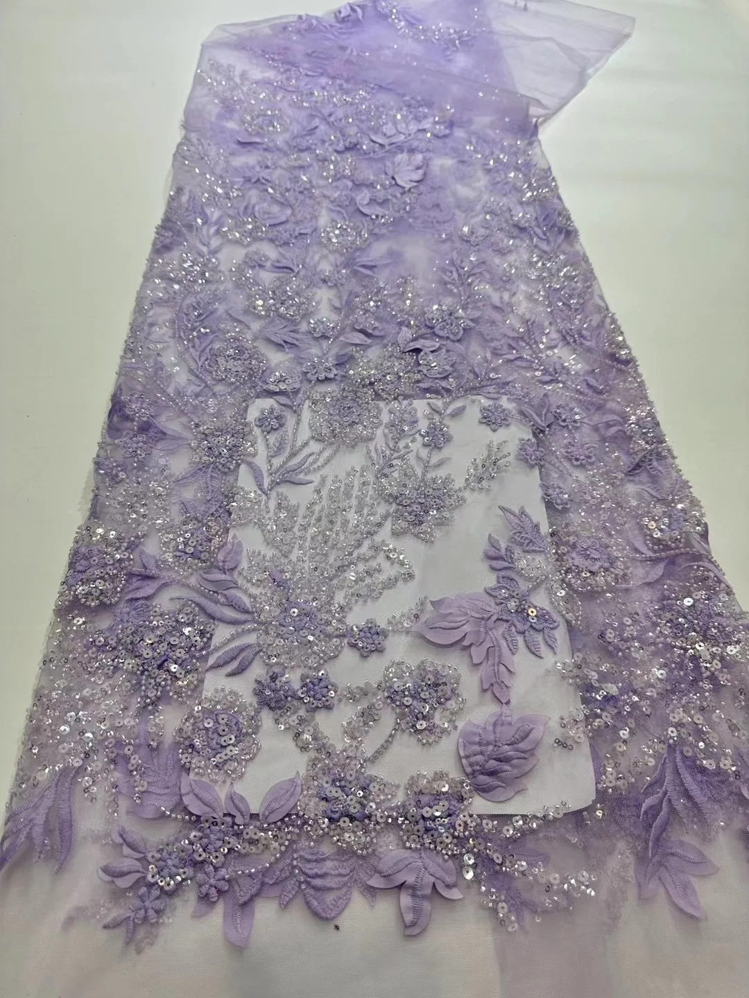 French luxury net chiffon lace fabric, African high-quality net sequined embroidered lace fabric, Nigerian dress sewn