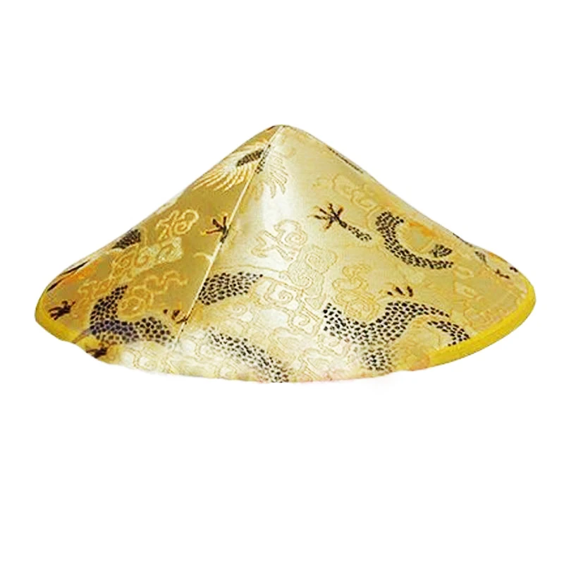 Golden yellow color Asian chinese party hat