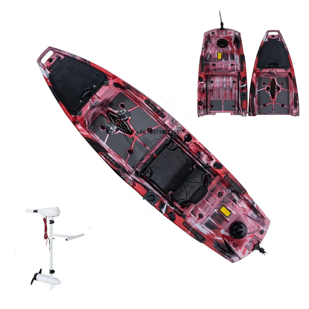 

2 Sections Single Sit on Top Detachable Plastic Fin Pedal Drive Boat Kayak Motor Light Weight
