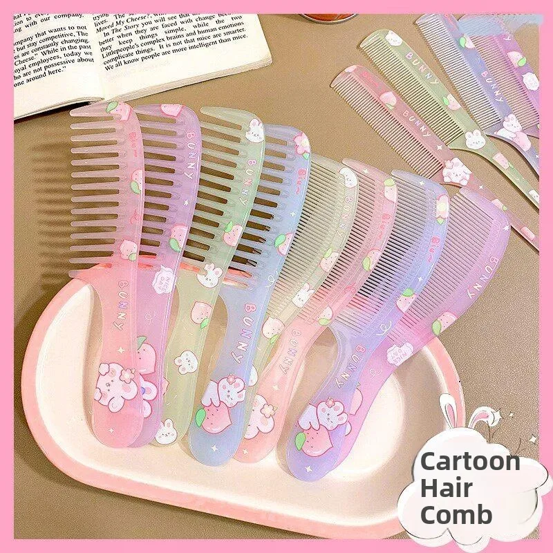 

Anti-Static Children's Comb Wide Tooth Brush Girl's Hair Care Tool Non-Damaging Thick Tooth Comb Cute Cartoon Design for Home...