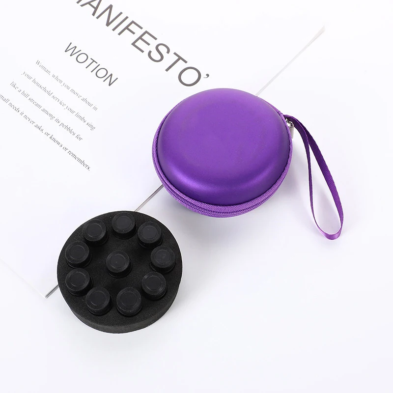 1-2ml PU Portable Essential Oil Case 10 Bottles Perfume Oil Bag Essential Oil Box Travel Organizer Carrying Holder Storage Bag