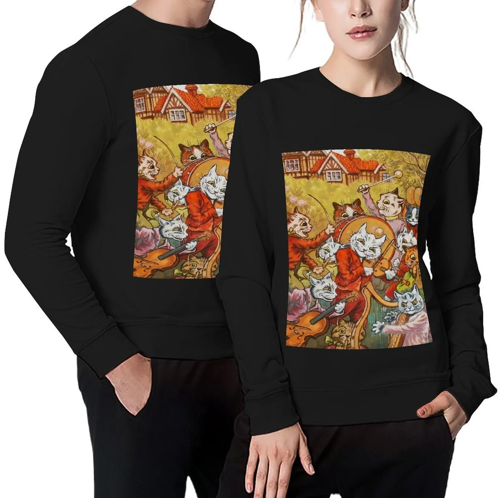 

louis wain art Pullover korean style clothes winter clothes mens clothing tracksuit men sweatshirt