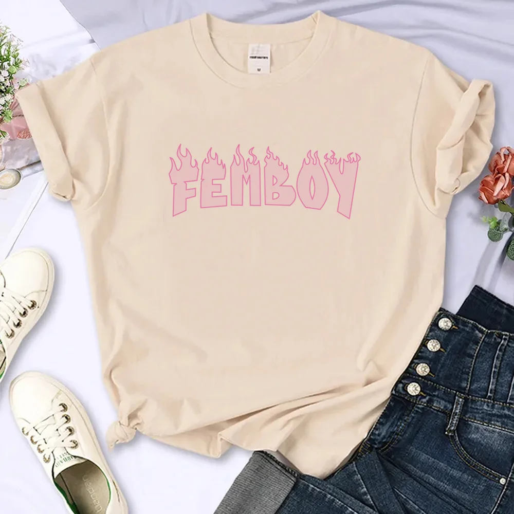 femboy t-shirts women anime streetwear manga top girl funny clothes