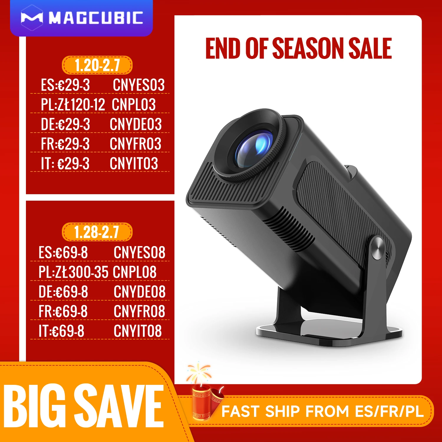 Magcubic 4K Android 11 Projector Native 1080P 390ANSI HY320 Dual Wifi6 BT5.0 1920*1080P Cinema portable Projetor upgrated HY300